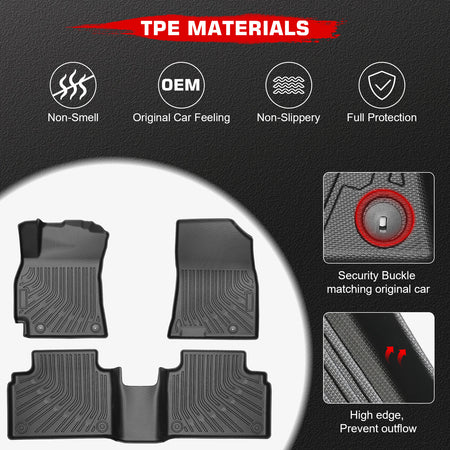 Fits 25-26 Kia K4 Floor Mats TPE Carpets All Season 3D Custom Car Liner Guard