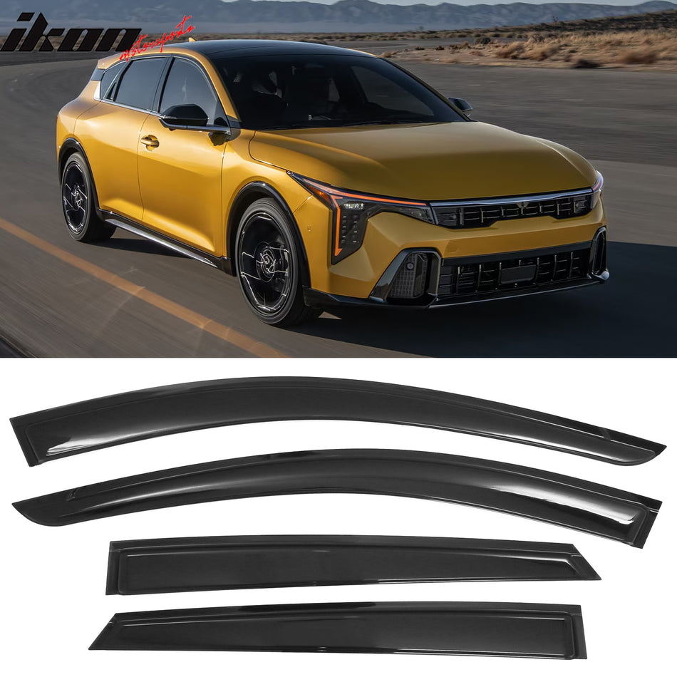 2025-2026 Kia K4 Smoke Side Window Visors Vent Rain Sun Guards Acrylic