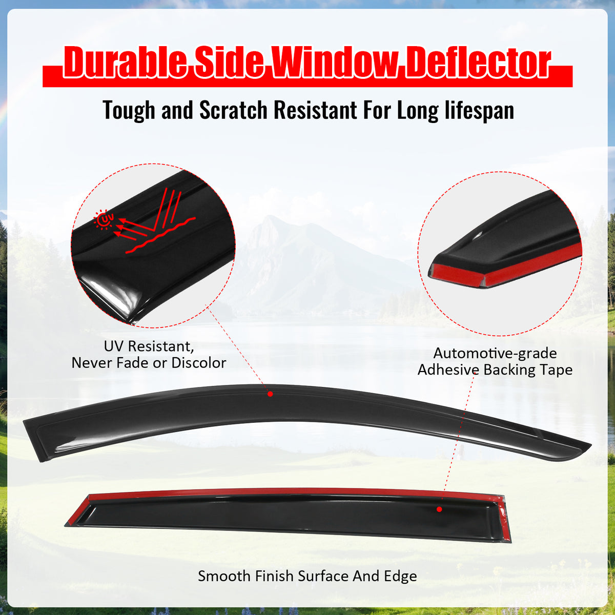 Fits 25-26 Kia K4 Window Visors Vent Rain Wind Sun Guards Deflectors Tape-On
