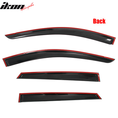 Fits 25-26 Kia K4 Window Visors Vent Rain Wind Sun Guards Deflectors Tape-On