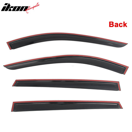 Fits 25-26 Mazda CX-70 & 24-26 CX-90 Tape-on Window Visors Vent Rain Deflectors