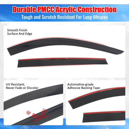 Fits 25-26 Mazda CX-70 & 24-26 CX-90 Low Profile Style Tape-on Window Visors