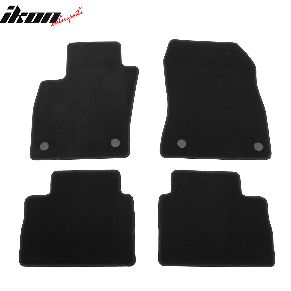 IKON MOTORSPORTS, Nylon Car Floor Mats Compatible with 2025-2026 Nissan Kicks, OE Fitment Style Black Driver Passenger Car Carpets, Front Rear 4PCS Full Set