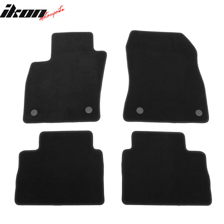 IKON MOTORSPORTS, Nylon Car Floor Mats Compatible with 2025-2026 Nissan Kicks, OE Fitment Style Black Driver Passenger Car Carpets, Front Rear 4PCS Full Set
