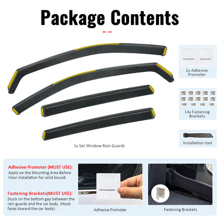 Fits 25-26 Nissan Kicks In-Channel Window Visors Vent Rain Guards Deflectors PC