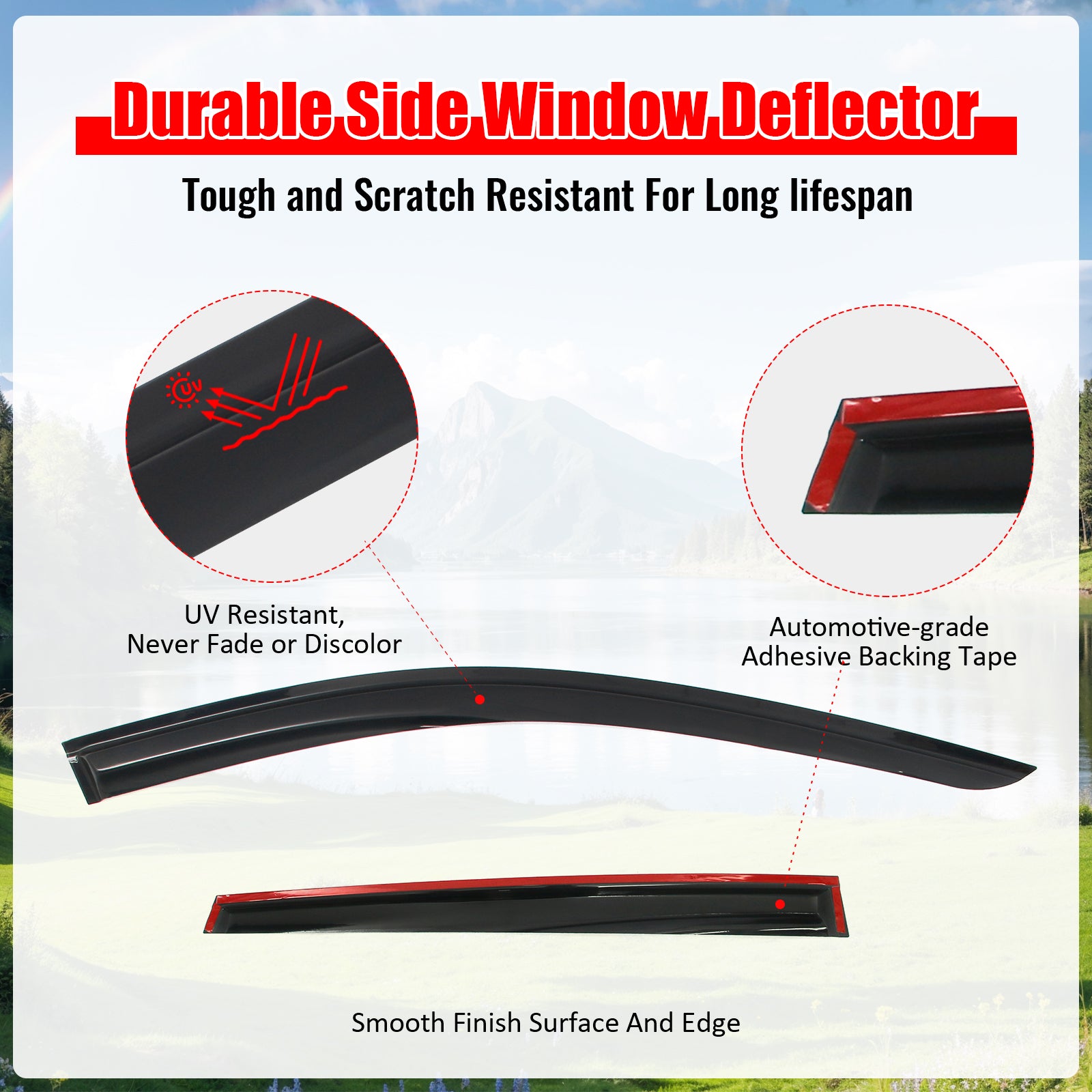 Fits 25-26 Nissan Kicks Mugen Style Window Visors Rain Vent Guard Acrylic 4PCS