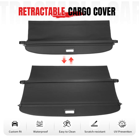Fits 25-26 Nissan Murano Retractable Rear Trunk Cargo Cover Carbon Fiber Texture