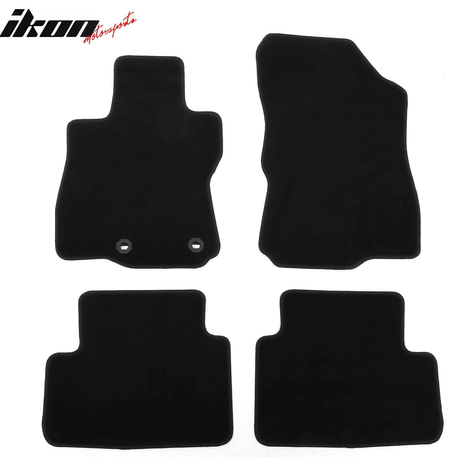 IKON MOTORSPORTS, Nylon Car Floor Mats Compatible with 2025-2026 Subaru Forester, OE Fitment Style Black Driver Passenger Car Carpets, Front Rear 4PCS Full Set