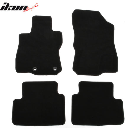 IKON MOTORSPORTS, Nylon Car Floor Mats Compatible with 2025-2026 Subaru Forester, OE Fitment Style Black Driver Passenger Car Carpets, Front Rear 4PCS Full Set