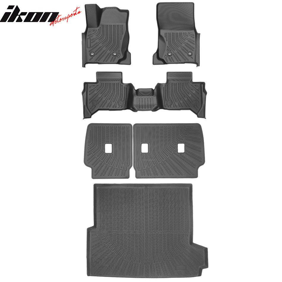 2025-2026 Toyota 4Runner Hybrid 5 Seats TPE All Weather Floor Mats + Trunk Mat + Backrest Mats