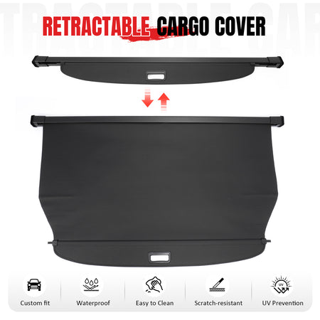 Fits 25-26 Toyota 4Runner Retractable Rear Cargo Cover Carbon Fiber Texture