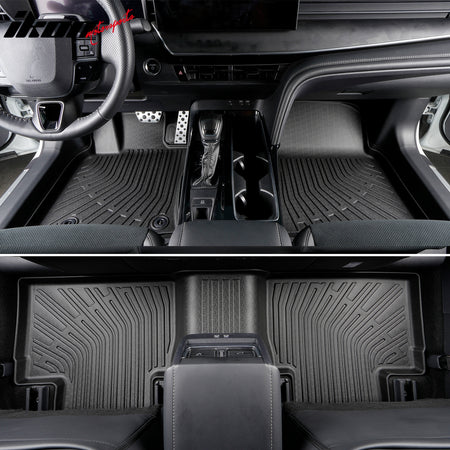 IKON MOTORSPORTS 3D Molded TPE Floor Mats, Compatible with 2025-2026 Toyota Camry All Models, Black All Season Custom Waterproof Non-Slip Floor Liners, Front 2nd Row Interior Accessories 3PCS