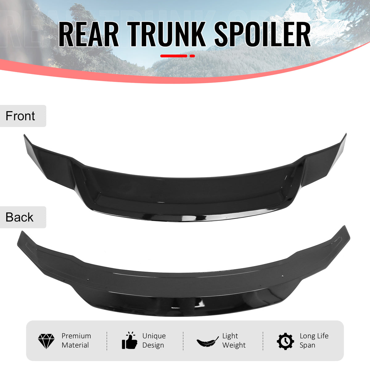 Fits 2025-2026 Toyota Camry XV80 9th R Style Rear Trunk Spoiler Wing Gloss Black