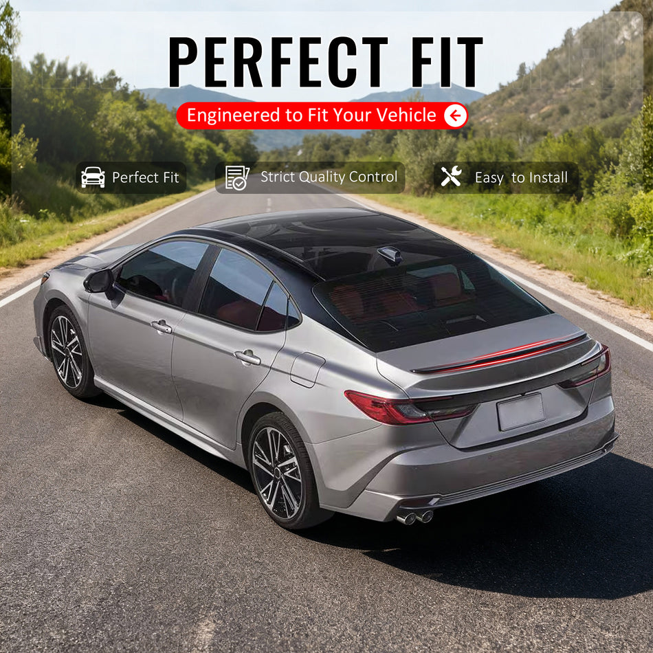 IKON MOTORSPORTS, Trunk Spoiler Compatible with 2025-2026 Toyota Camry XV80 9th Gen, OE Factory Style White ABS Plastic Rear Trunk Lid Spoiler Wing Lip