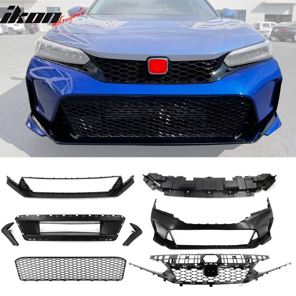 2025-2026 Honda Civic Type R Style Front Bumper Conversion w/ Grilles
