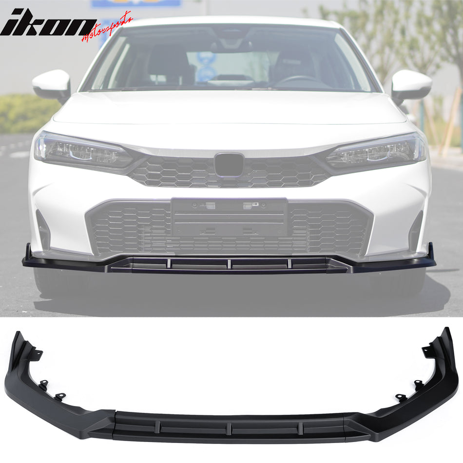 2025-2026 Honda Civic IKON Style Matte Black 3PCS Front Bumper Lip PP