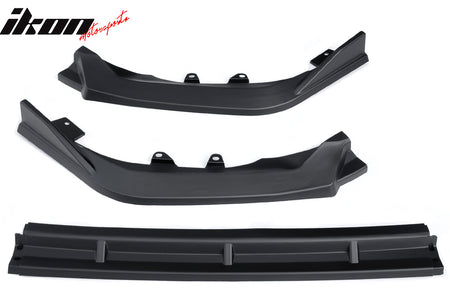 Fits 25-26 Honda Civic IKON Style 3PCS Front Bumper Lip Spoiler Chin Matte Black