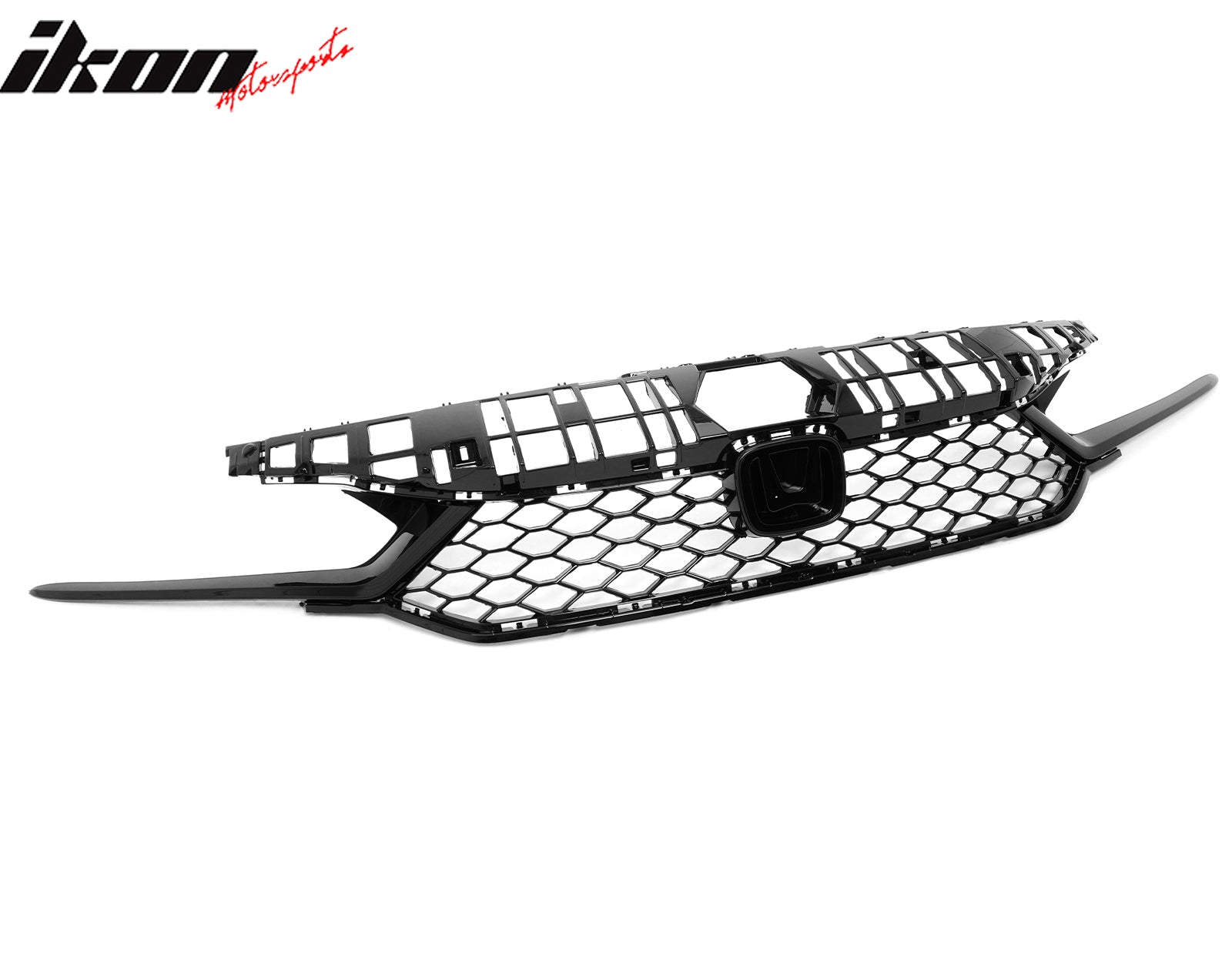 Fits 25-26 Honda Civic Type R Style Front Bumper Upper Grille ABS Gloss Black