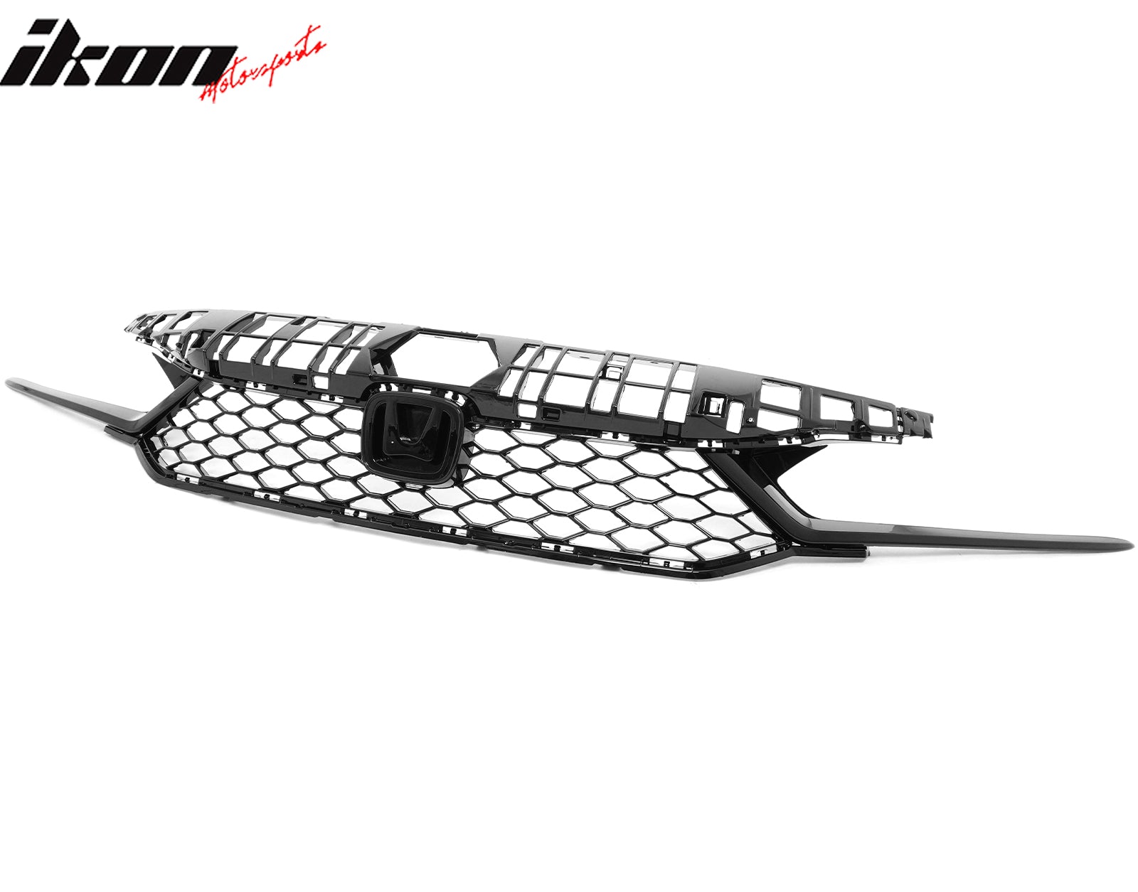 Fits 25-26 Honda Civic Type R Style Front Bumper Upper Grille ABS Gloss Black