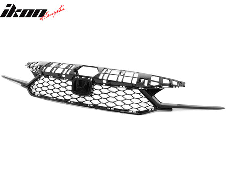 Fits 25-26 Honda Civic Type R Style Front Bumper Upper Grille ABS Gloss Black