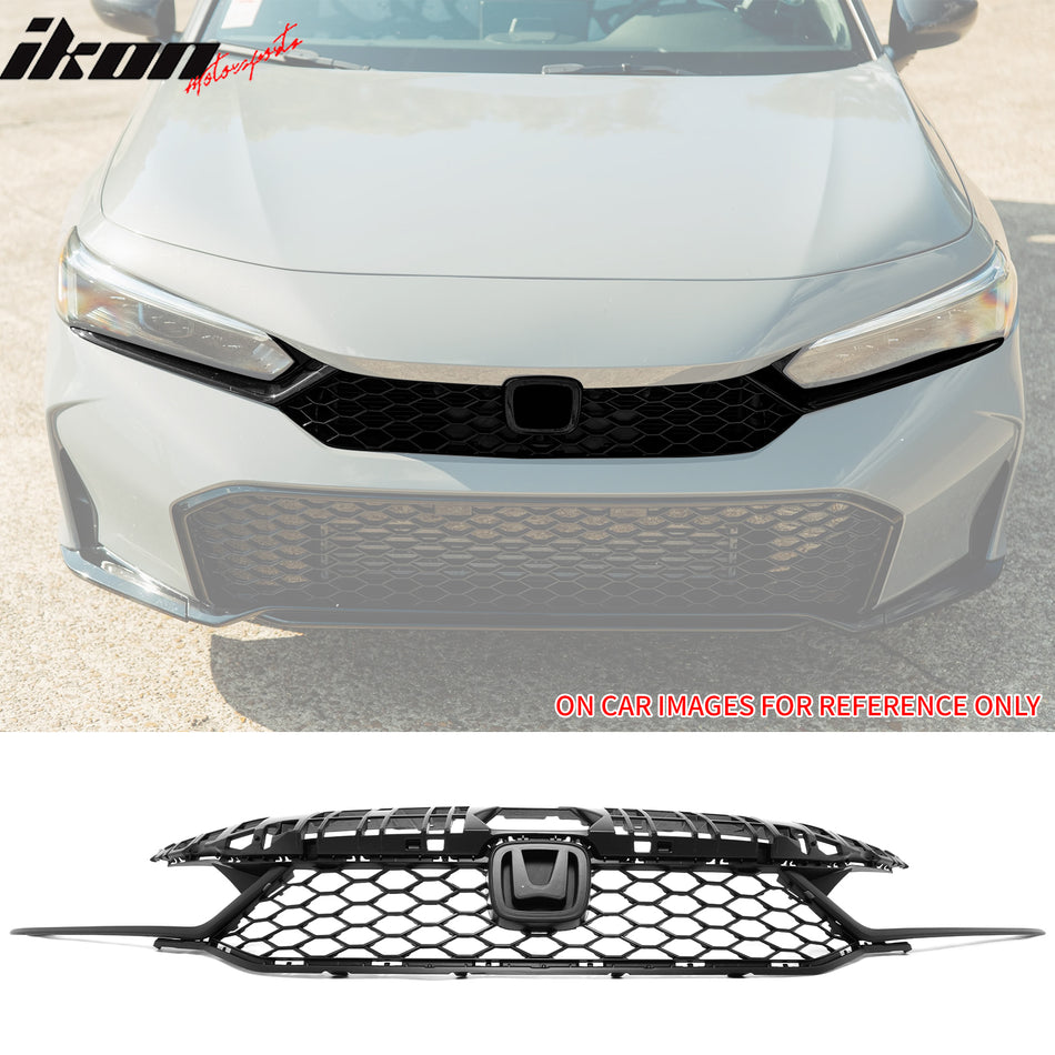 2025-2026 Honda Civic Front Bumper Upper Grille Matte Black Type R ABS