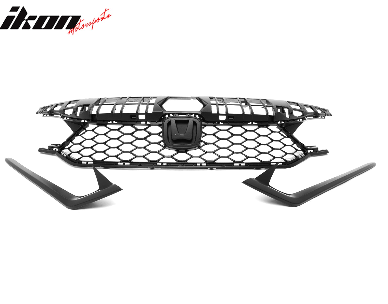 Fits 25-26 Honda Civic Type R Style Front Bumper Upper Grille ABS Matte Black