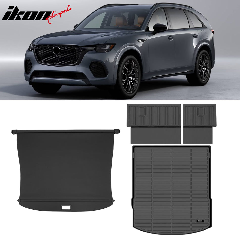 2025-2026 Mazda CX-70 Rear Cargo Cover + 3D TPE Backrest + Trunk Mat