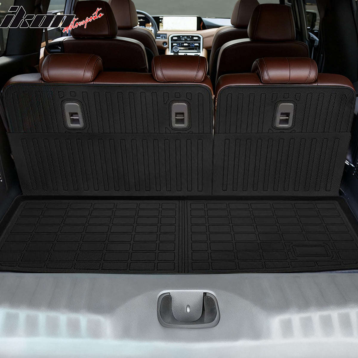 IKON MOTORSPORTS TPE Backrest Mats, Compatible with 2025-2026 Nissan Armada & INFINITI QX80, All Weather Rear Seat Back Mat Cover Protector, Black 4PCS