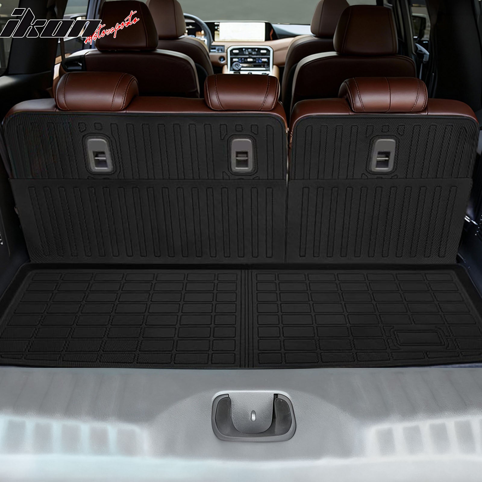 IKON MOTORSPORTS TPE Backrest Mats, Compatible with 2025-2026 Nissan Armada & INFINITI QX80, All Weather Rear Seat Back Mat Cover Protector, Black 4PCS