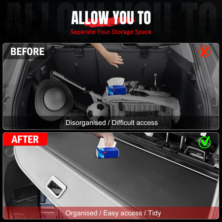 Fits 25-26 Subaru Forester Retractable Rear Cargo Cover Carbon Fiber Texture