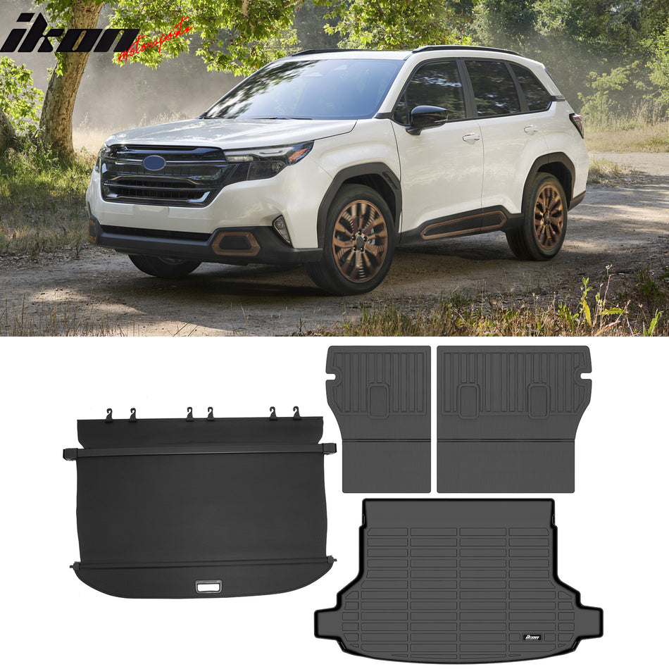 2025-2026 Subaru Forester Cargo Cover + 3D TPE Backrest + Trunk Mat