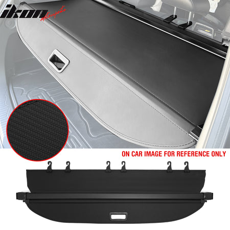 IKON MOTORSPORTS, Rear Retractable Cargo Cover + 3D TPE Backrest + Trunk Mat, Compatible with 2025-2026 Subaru Forester, ABS Aluminum Vinyl Trunk Security Luggage Shield Shade, Carbon Fiber Texture