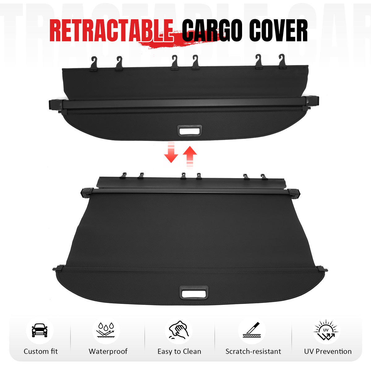 Fits 25-26 Subaru Forester Carbon Fiber Texture Cargo Cover + Backrest+Trunk Mat