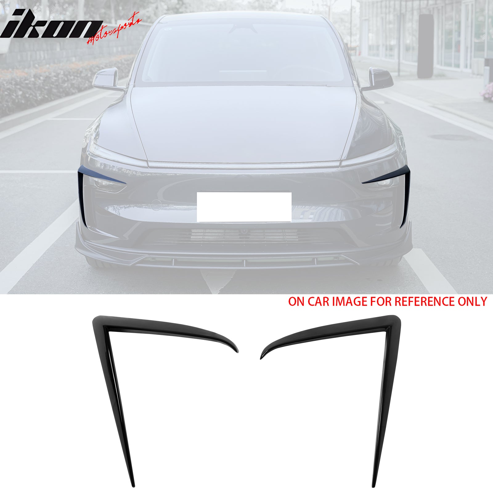 Fits 25-26 Tesla Model Y Juniper Fog Light Eyelid Trim Gloss Black