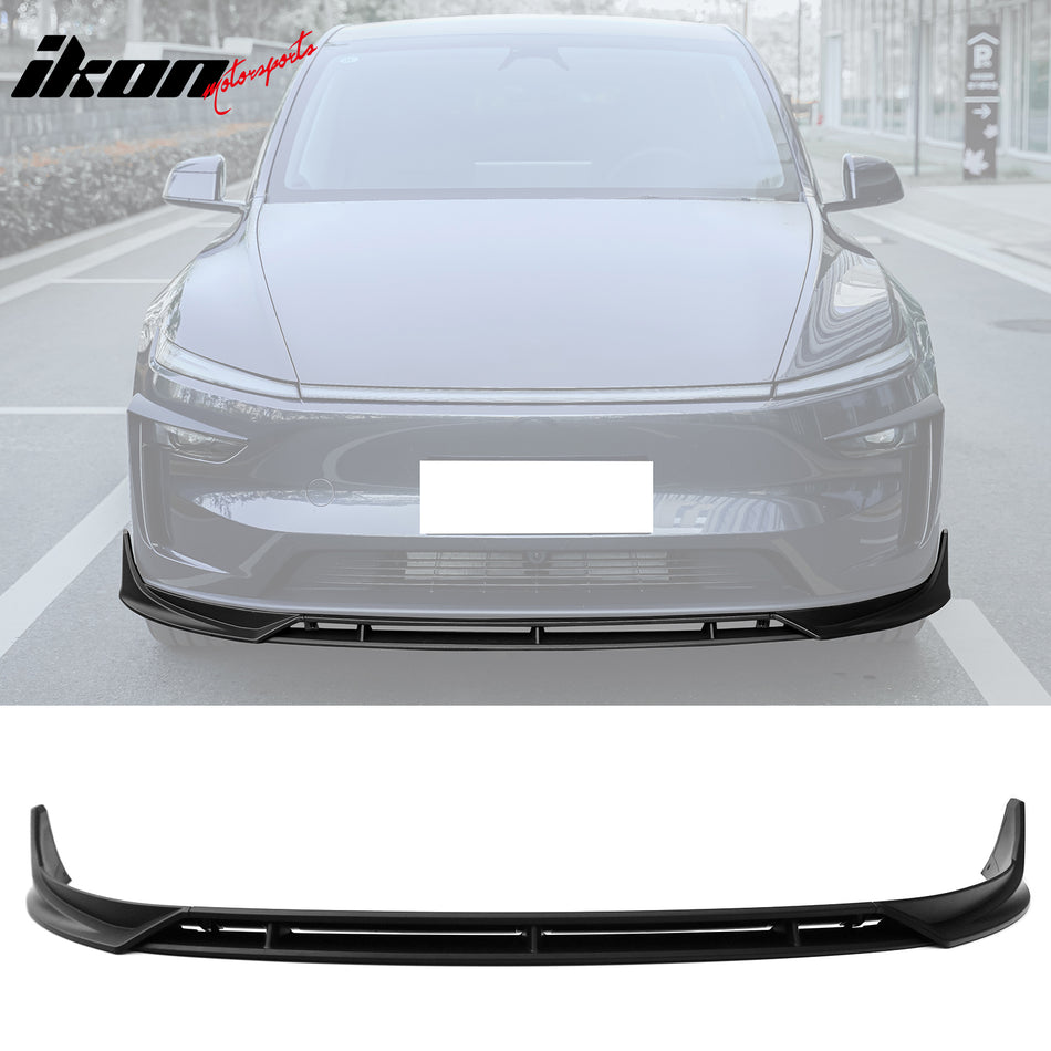 2025-2026 Tesla Model Y Juniper Front Bumper Lip 4PC Matte Black Kit