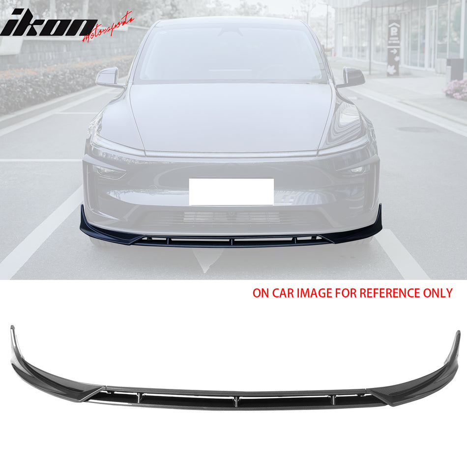 2025-26 Tesla Model Y Juniper Carbon Fiber Print 4PC Front Bumper Lip