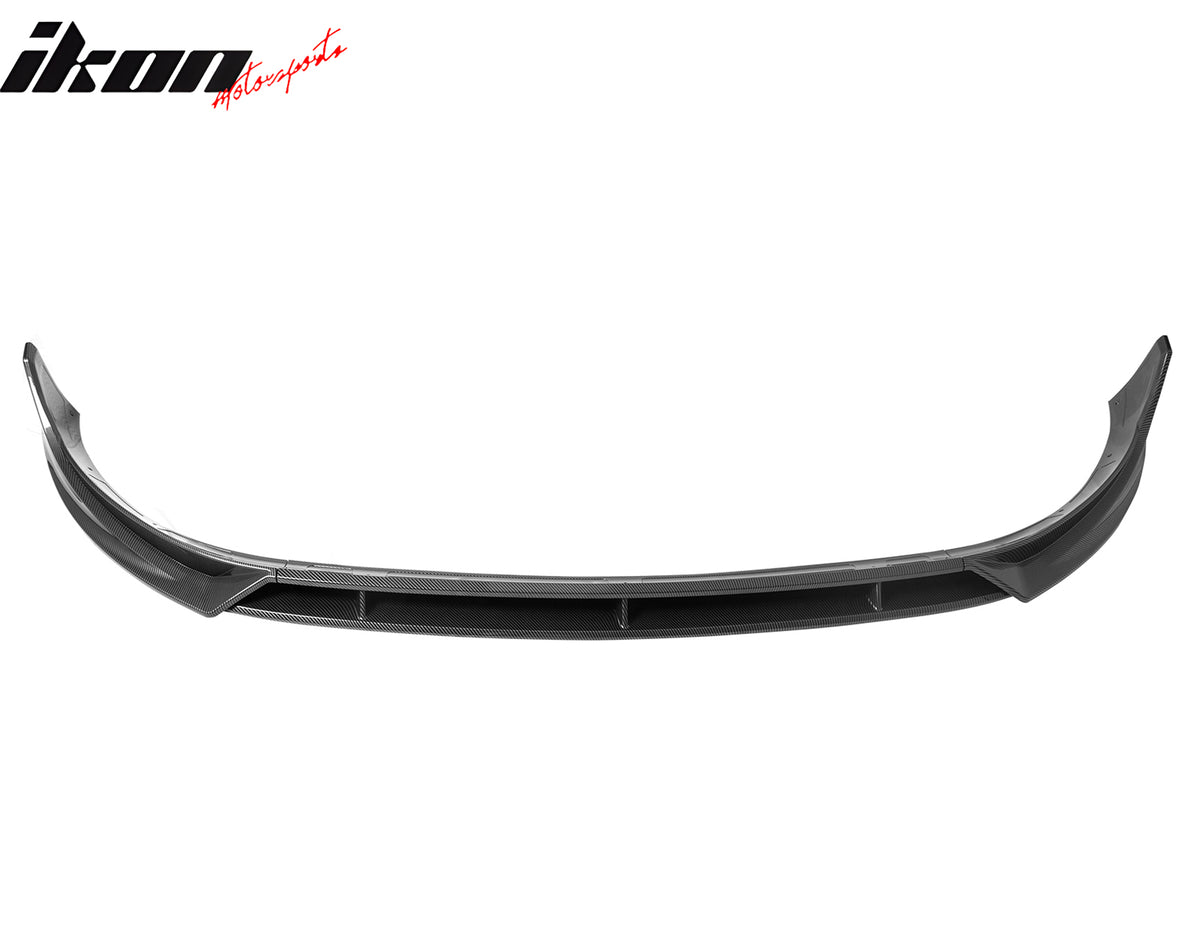 Fits 25-26 Tesla Model Y Juniper Front Bumper Lip 4PC Carbon Fiber Print Spoiler