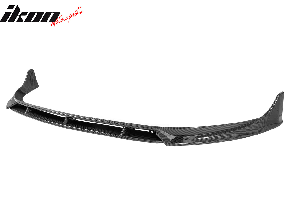 Fits 25-26 Tesla Model Y Juniper Front Bumper Lip 4PC Carbon Fiber Print Spoiler