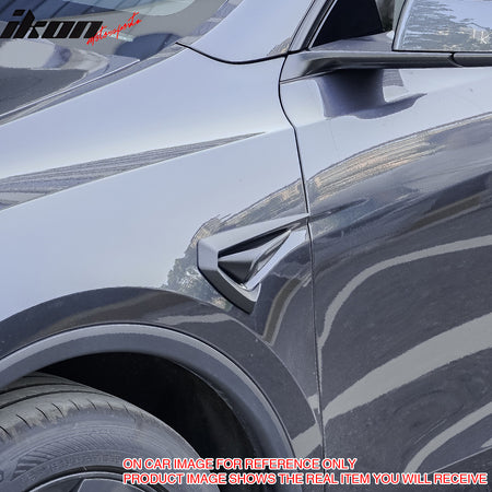 Fits 25-26 Tesla Model Y Juniper Side Fender Trim Gloss Black Vent ABS Decor 2PC