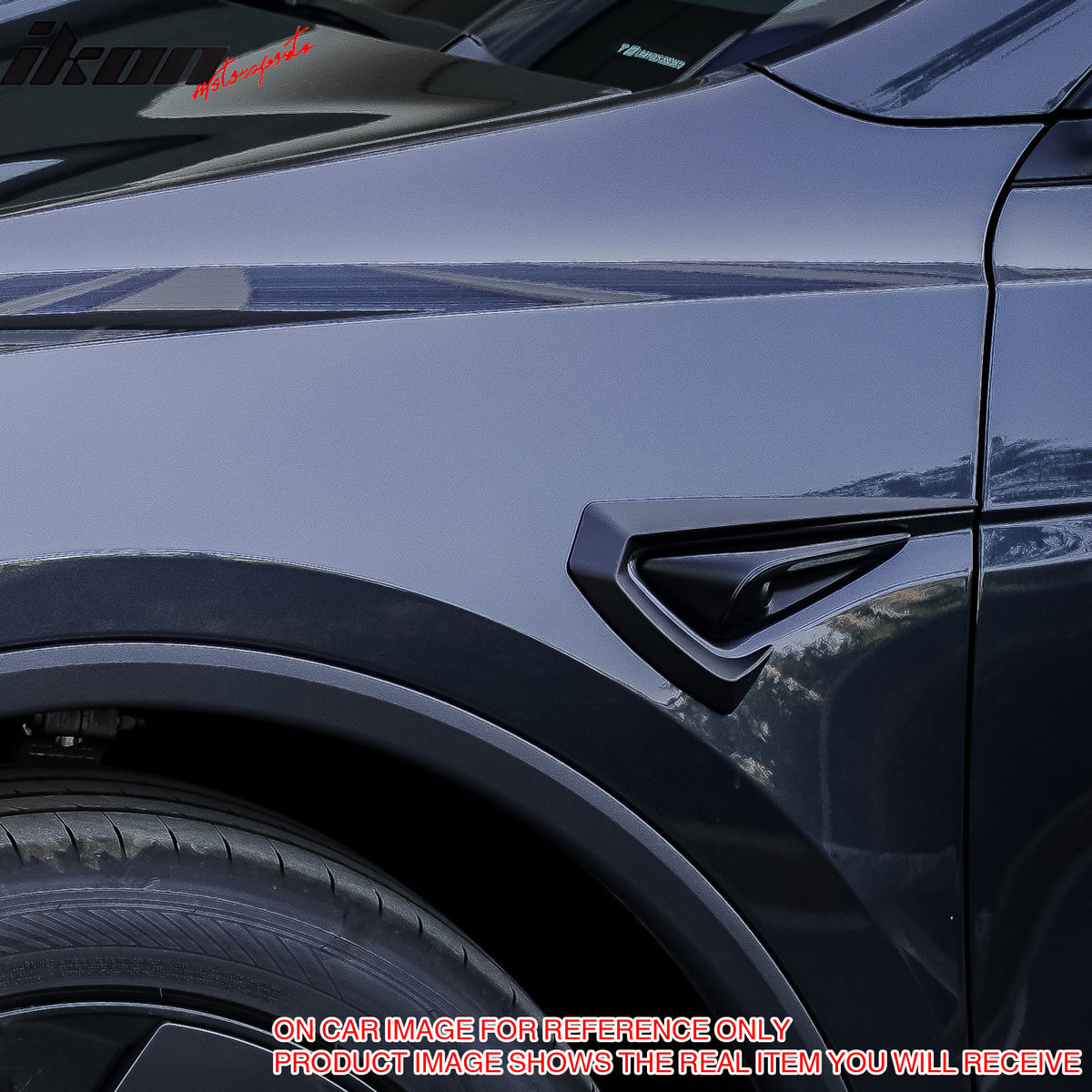 Fits 25-26 Tesla Model Y Juniper Side Fender Trim Gloss Black Vent ABS Decor 2PC