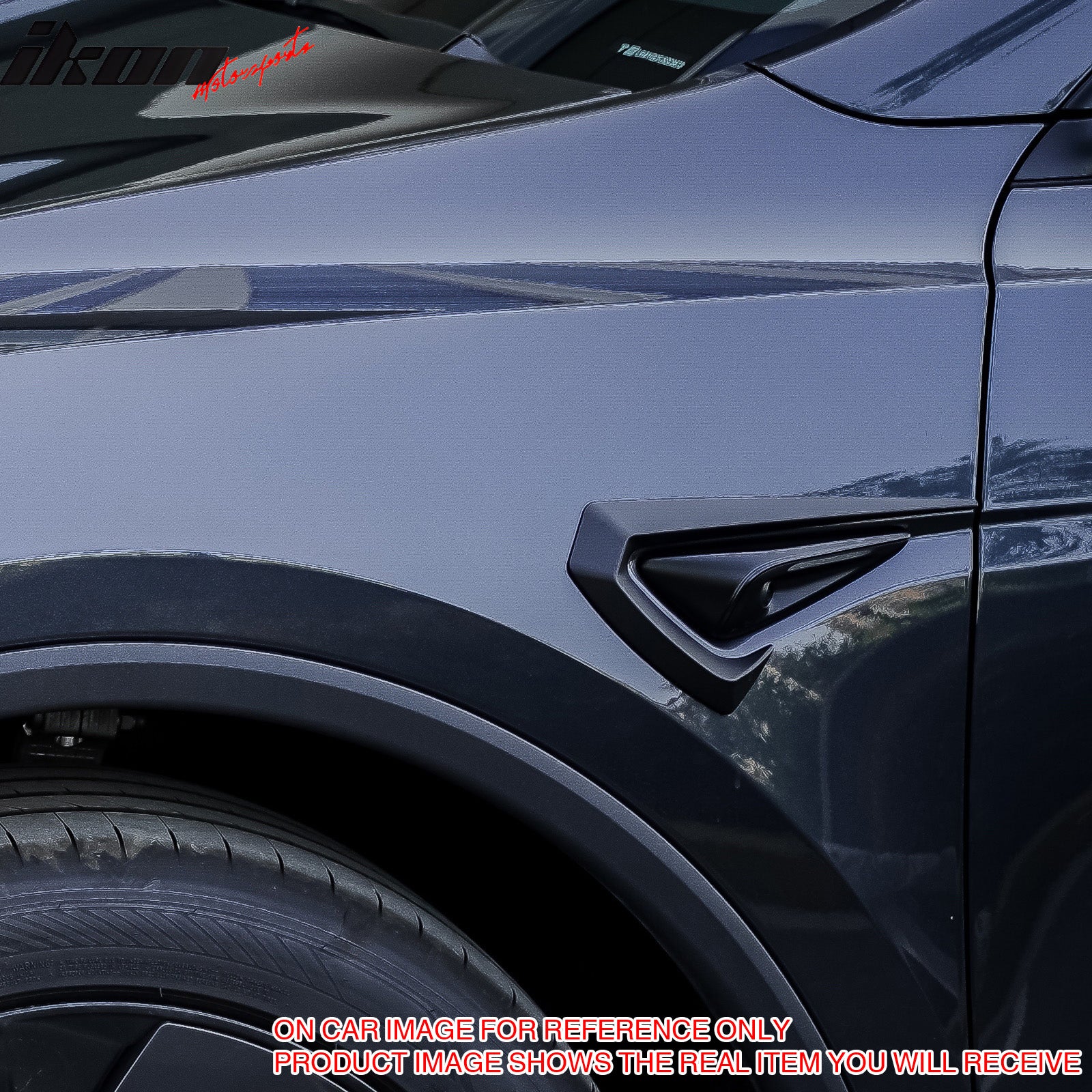 Fits 25-26 Tesla Model Y Juniper Side Fender Trim Gloss Black Vent ABS Decor 2PC