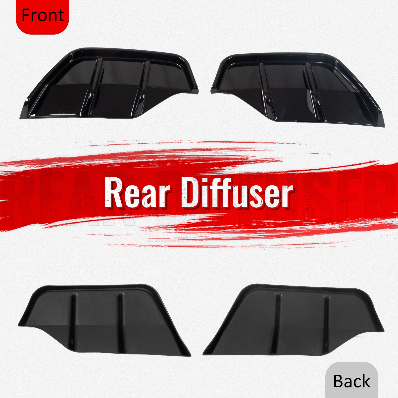 Fits 25-26 Tesla Model Y Juniper Rear Bumper Side Apron Gloss Black Diffuser Cap