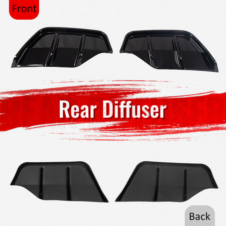 Fits 25-26 Tesla Model Y Juniper Rear Bumper Side Apron Gloss Black Diffuser Cap