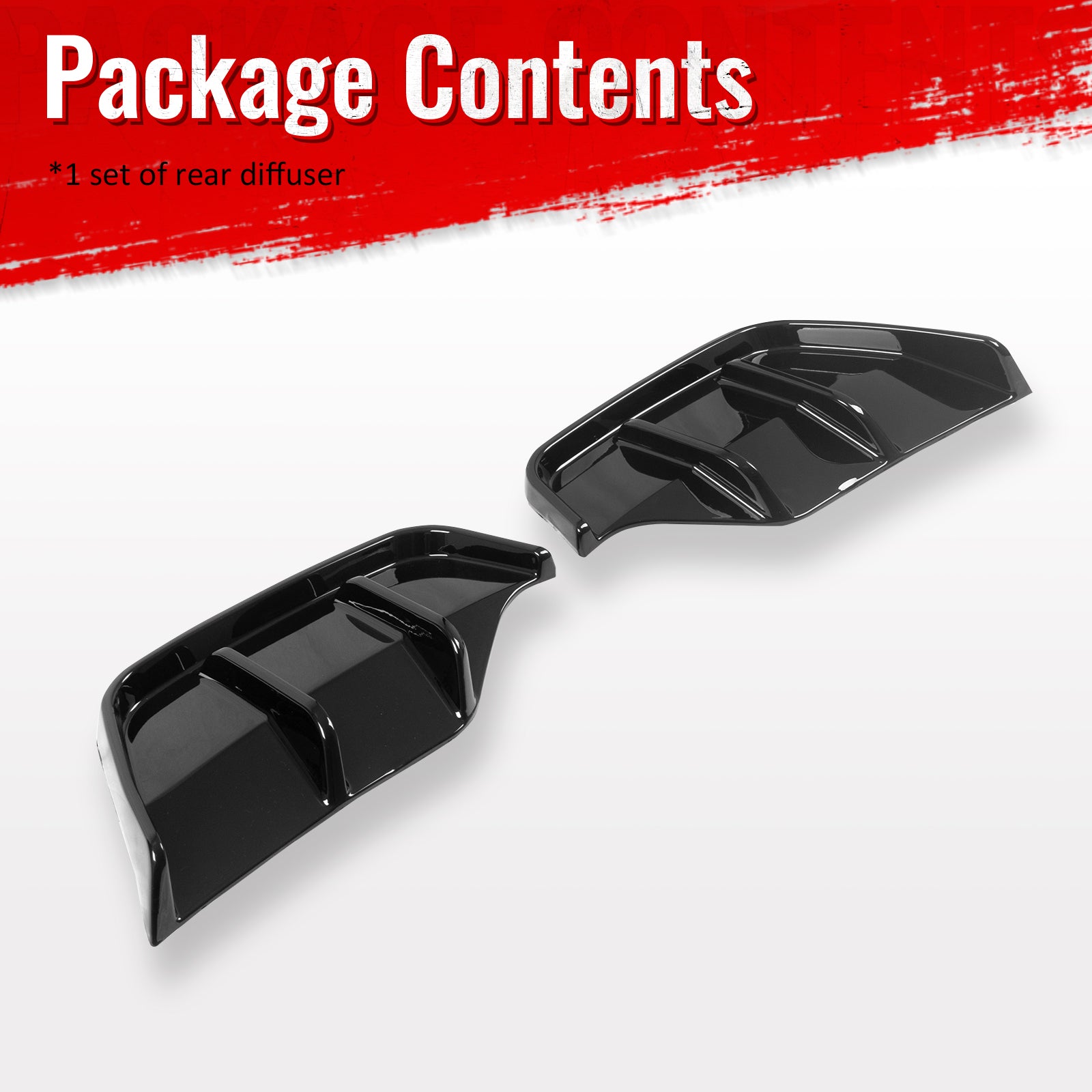 Fits 25-26 Tesla Model Y Juniper Rear Bumper Side Apron Gloss Black Diffuser Cap