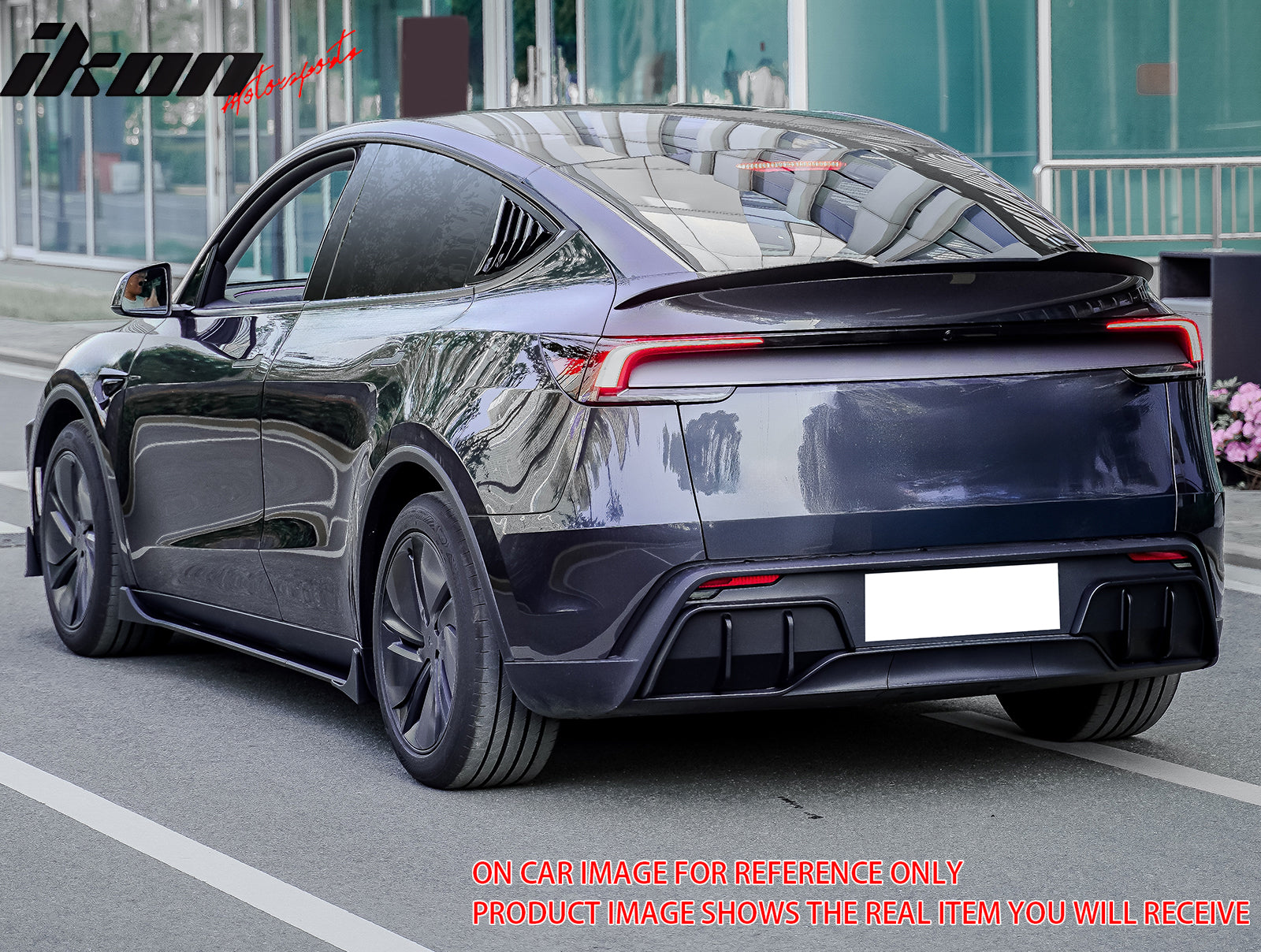 Fits 25-26 Tesla Model Y Juniper Rear Bumper Side Apron Gloss Black Diffuser Cap