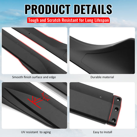 Fits 25-26 Tesla Model Y Juniper Side Skirts Matte Black Rocker Panel Extension