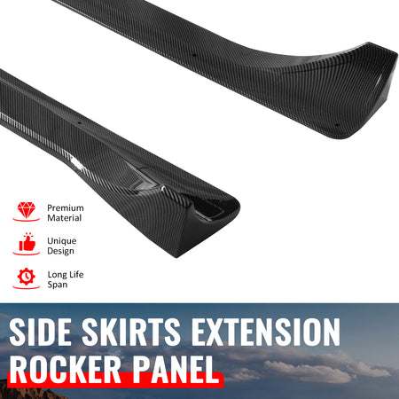 Fits 25-26 Tesla Model Y Juniper Side Skirts Carbon Fiber Print Rocker Panel 2PC