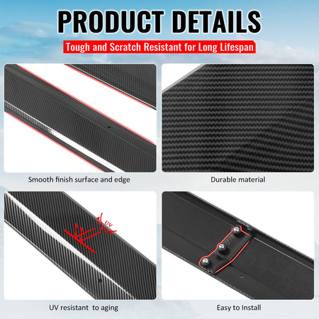 Fits 25-26 Tesla Model Y Juniper Side Skirts Carbon Fiber Print Rocker Panel 2PC