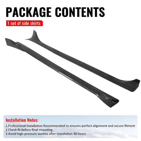 Fits 25-26 Tesla Model Y Juniper Side Skirts Carbon Fiber Print Rocker Panel 2PC