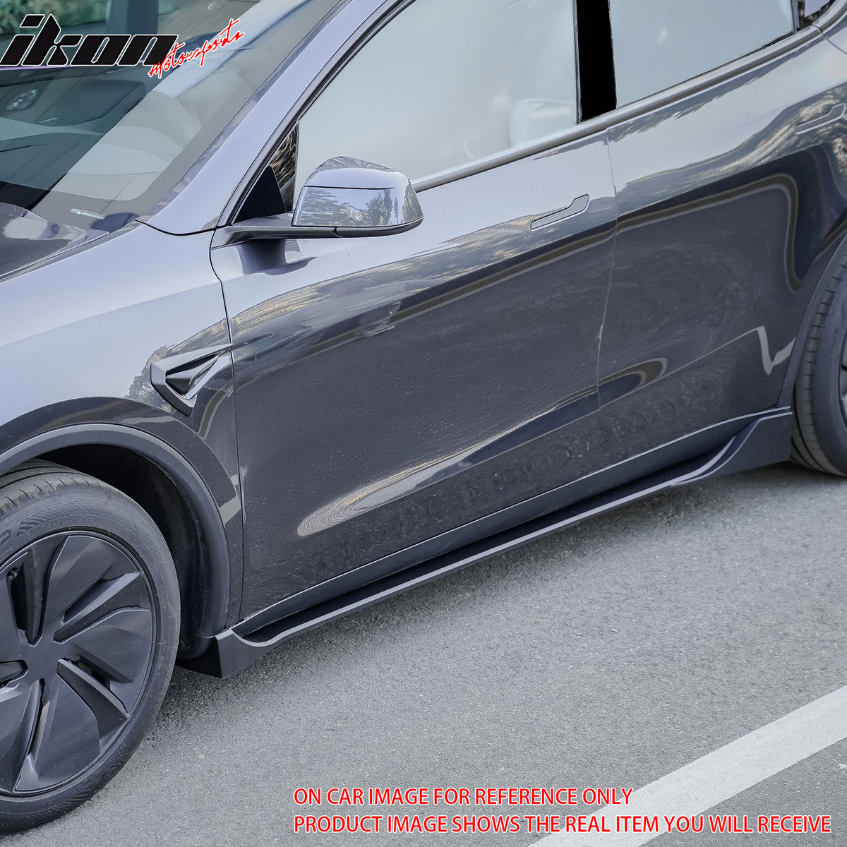 Fits 25-26 Tesla Model Y Juniper Side Skirts Carbon Fiber Print Rocker Panel 2PC